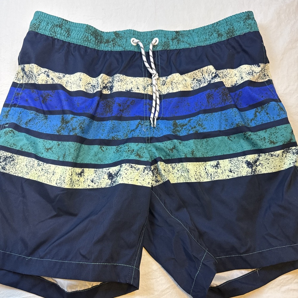 Maamgic Mens Swim Trunks XL BOARD STRIPES Mesh Lined Quick Dry Shorts 7"